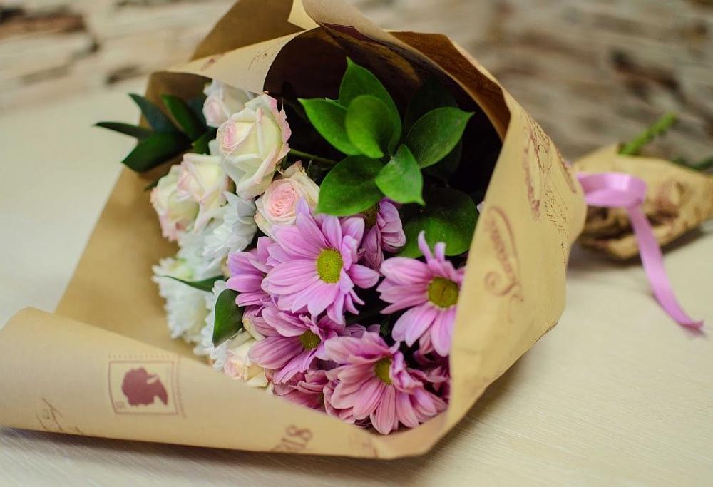 Букет цветов из: Розы и Хризантемы в Красная Горка Республика Башкортостан