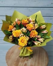 Букет цветов из:  Альстромерии и Розы в Красная Горка Республика Башкортостан