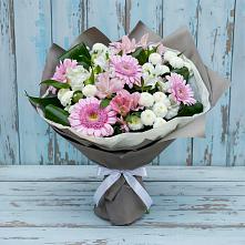 Букет цветов из:  Герберы, Альстромерии и Хризантемы в Красная Горка Республика Башкортостан
