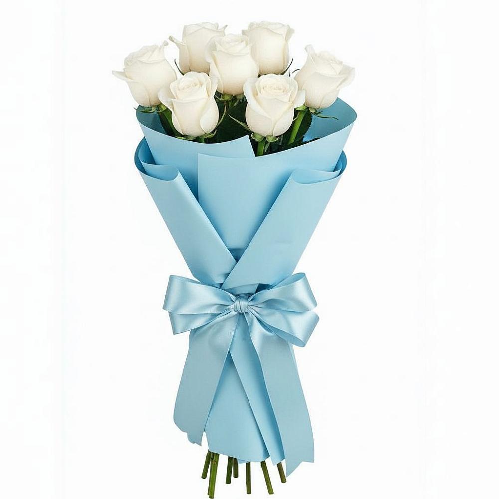 Букет 7 белых роз Проуд в Красная Горка Республика Башкортостан