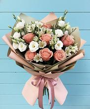 Букет цветов из:  Розы, Альстромерии и Лизиантусы #REPLACE_PRED# Красная Горка Республика Башкортостан