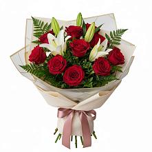 Букет цветов из:  Лилии и Розы в Красная Горка Республика Башкортостан