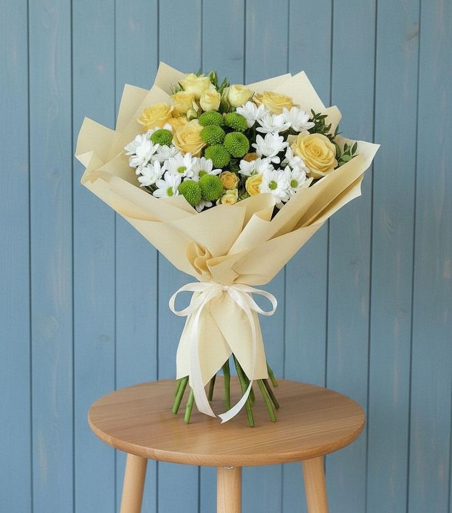 Букет цветов из: Хризантемы и Розы в Красная Горка Республика Башкортостан