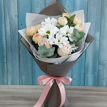 Букет цветов из:  Хризантемы и Розы в Красная Горка Республика Башкортостан