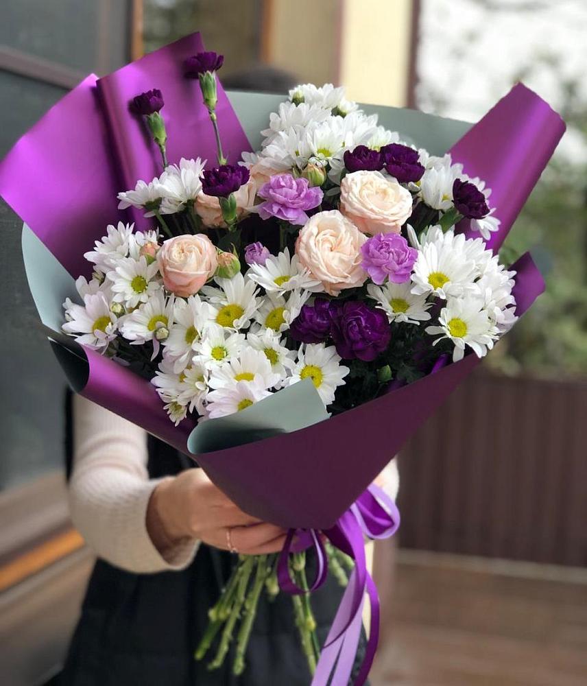 Букет цветов из: Хризантемы, Гвоздики и Розы в Красная Горка Республика Башкортостан