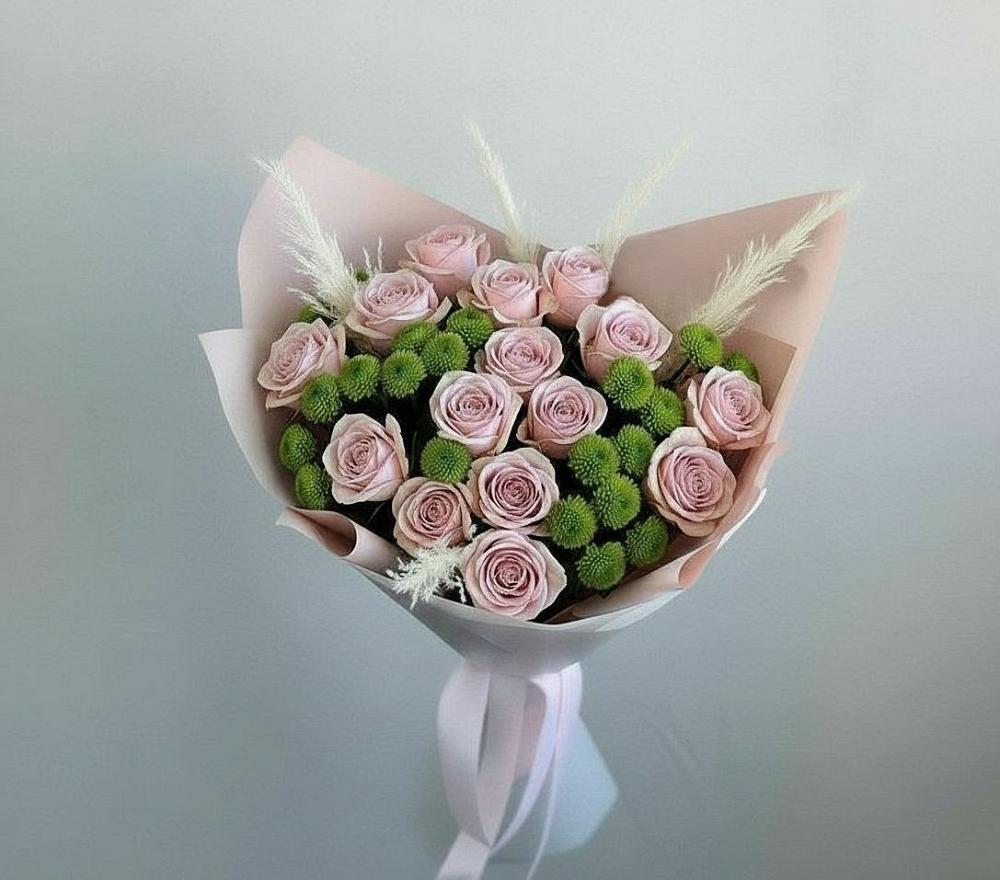 Букет цветов из: Розы и Хризантемы в Красная Горка Республика Башкортостан