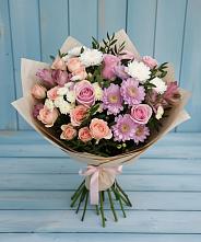 Букет цветов из:  Хризантемы, Розы и Альстромерии #REPLACE_PRED# Красная Горка Республика Башкортостан