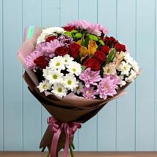 Букет цветов из:  Розы, Хризантемы и Альстромерии #REPLACE_PRED# Красная Горка Республика Башкортостан