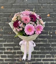 Букет цветов из:  Герберы и Хризантемы в Красная Горка Республика Башкортостан