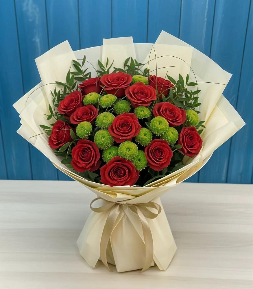 Букет цветов из: Розы и Хризантемы в Красная Горка Республика Башкортостан