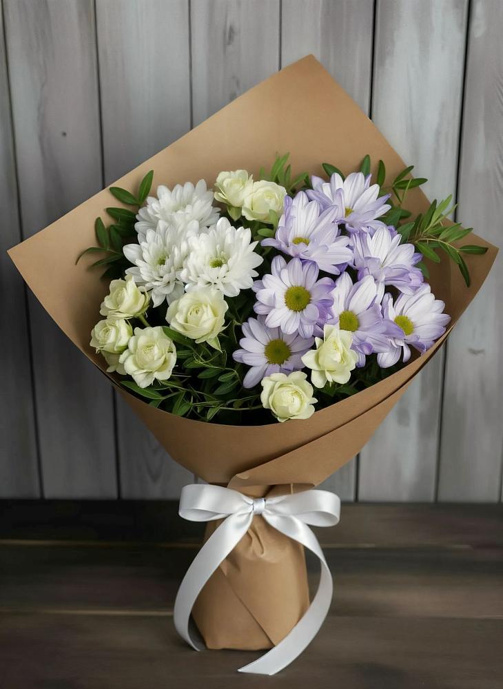 Букет цветов из: Хризантемы и Розы в Красная Горка Республика Башкортостан